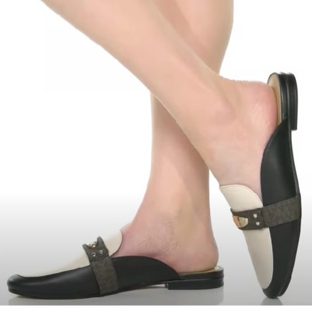 Michael Kors Black and Cream Mules